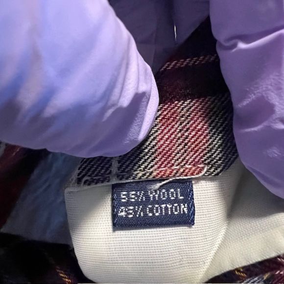 Daytons for Men Red Blue White Plaid Wool Blend Necktie - Picture 3 of 5